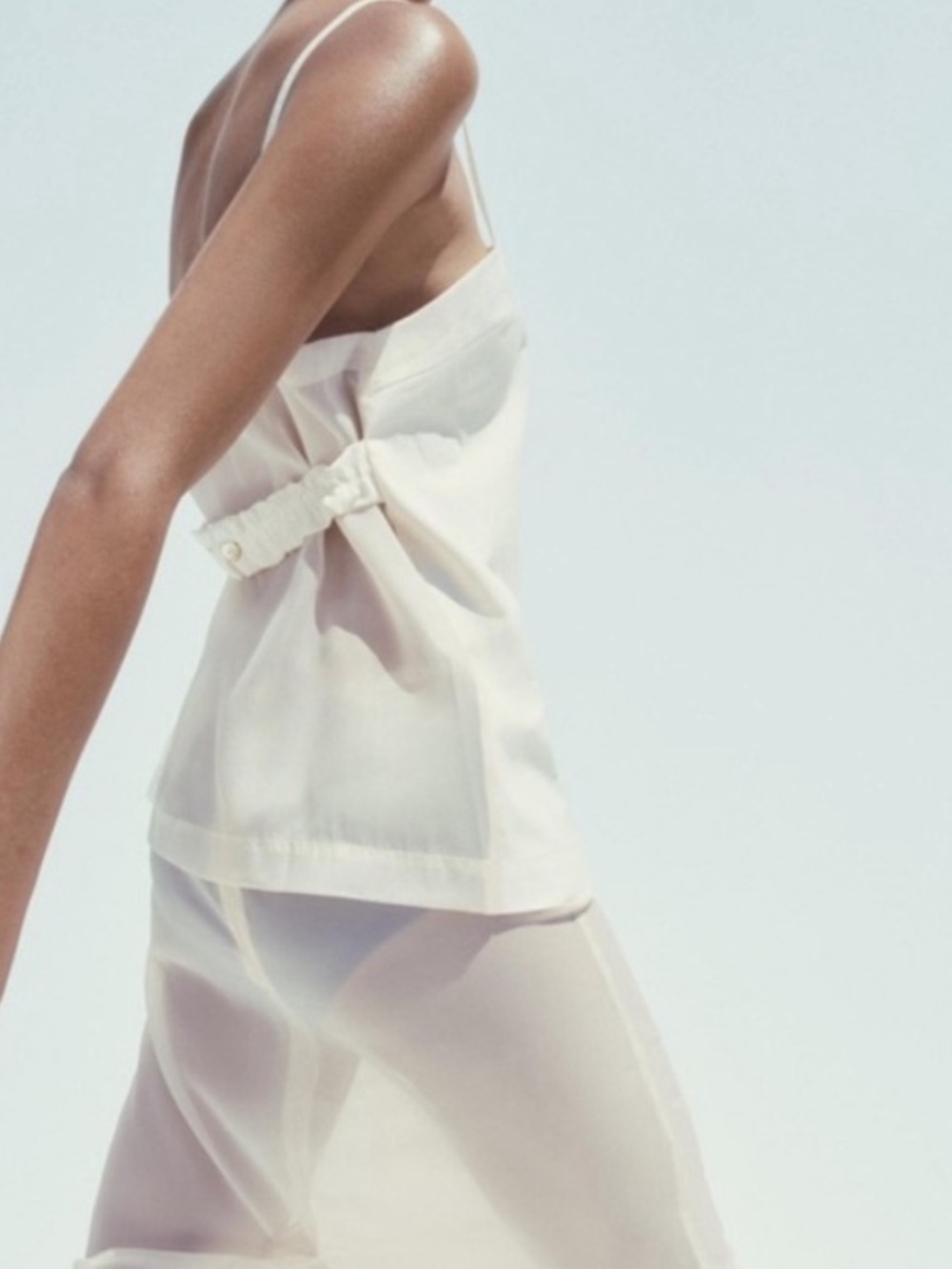 Zara Cream Organza Combination Top - Picture 7 of 9